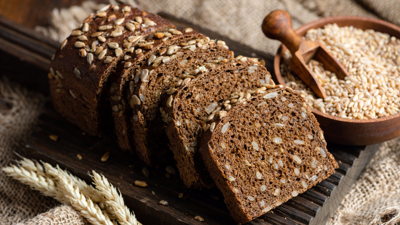 Dark rye bread with sunflower seeds