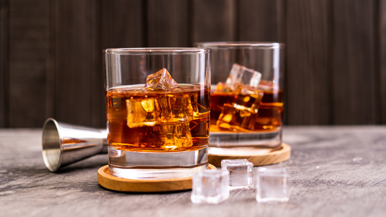 Two glasses of bourbon