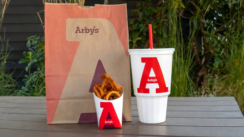 Arby's bag, drink, and fries