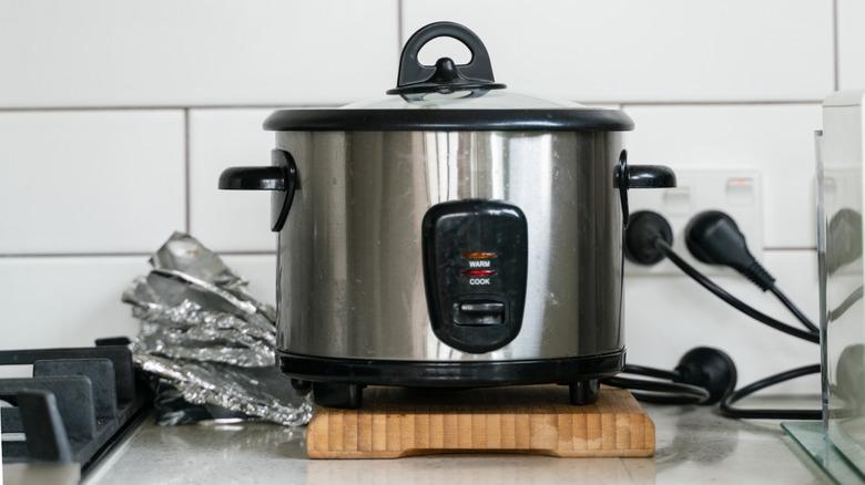 rice cooker on a kitchen counter