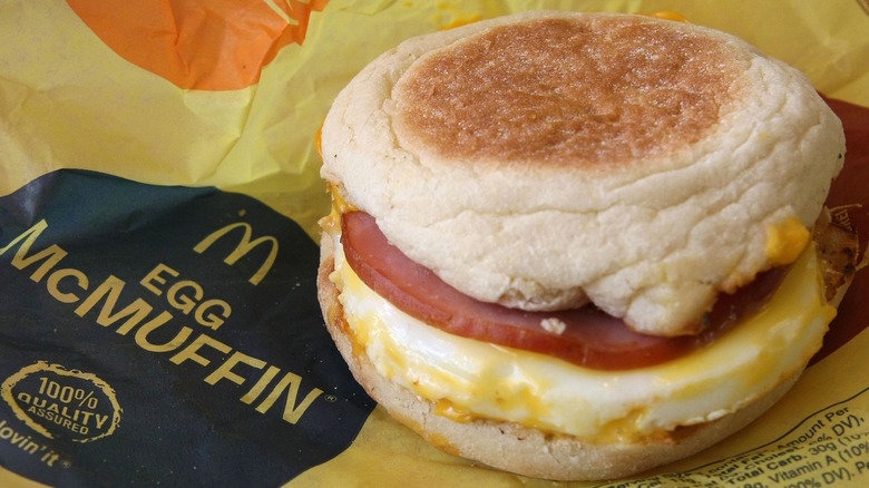 McDonald's Egg McMuffin breakfast sandwich