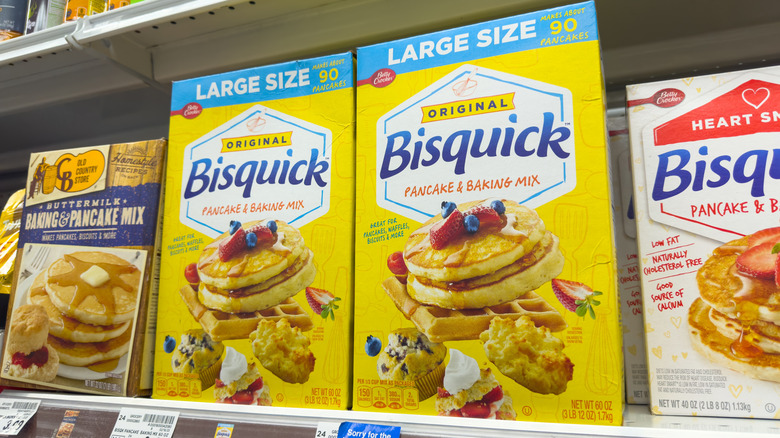 Bisquick pancake mix on store shelves