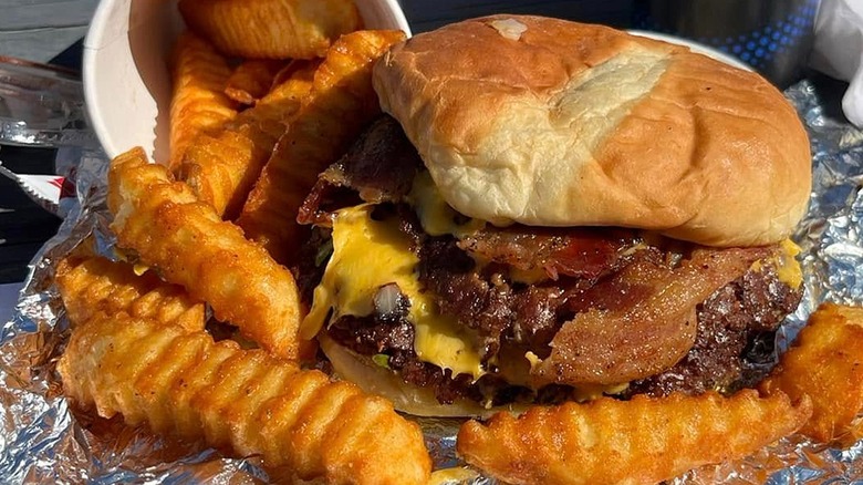 Cheese burger and fries from Island Burger in N.C.