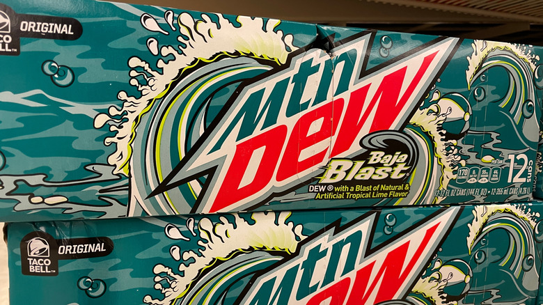 Cases of Mtn Dew Baja Blast