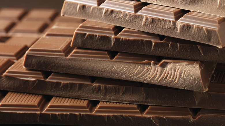 Stack of chocolate bars