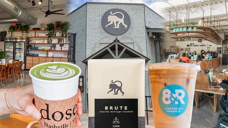 various cups of coffee from nashville coffee shops