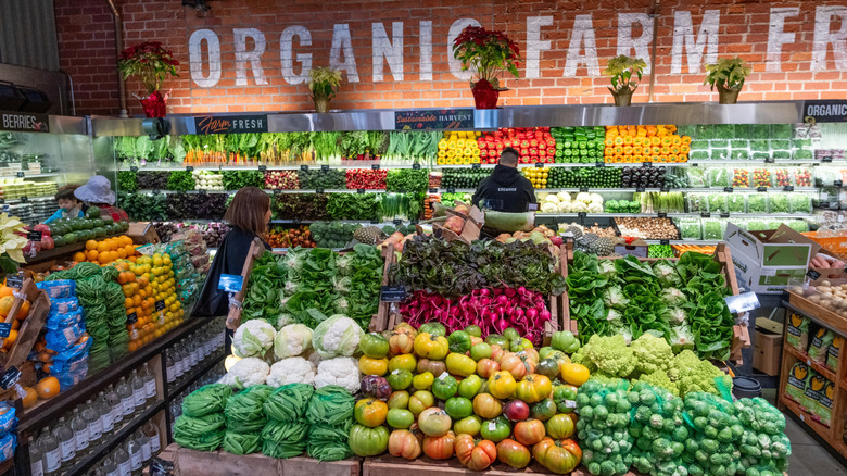The organic produce section of an Erewhon store