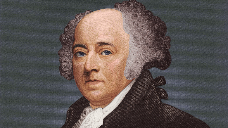 Close up of the official portrait of John Adams, second president of the US