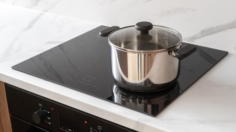 large pot sitting on stove