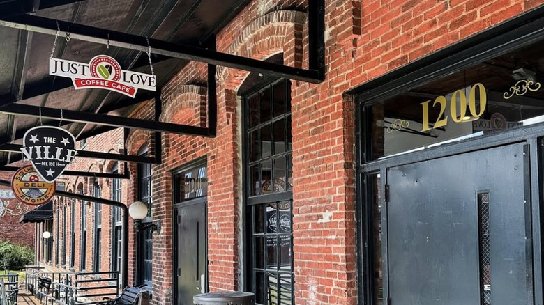 the modest signage for Just Love