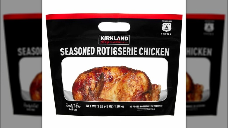 A package of Costco rotisserie chicken