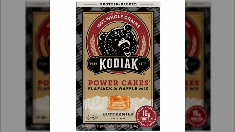 A box of Kodiak Cakes power cakes mix
