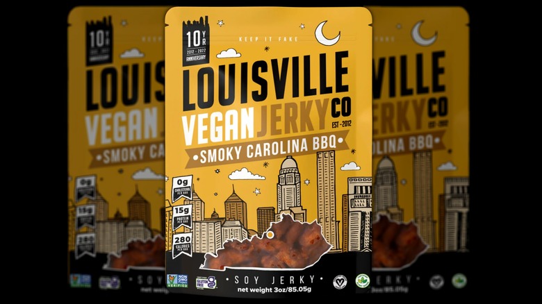 A bag of Louisville vegan jerky