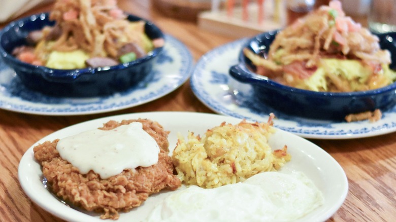Three breakfast dishes at Cracker Barrel