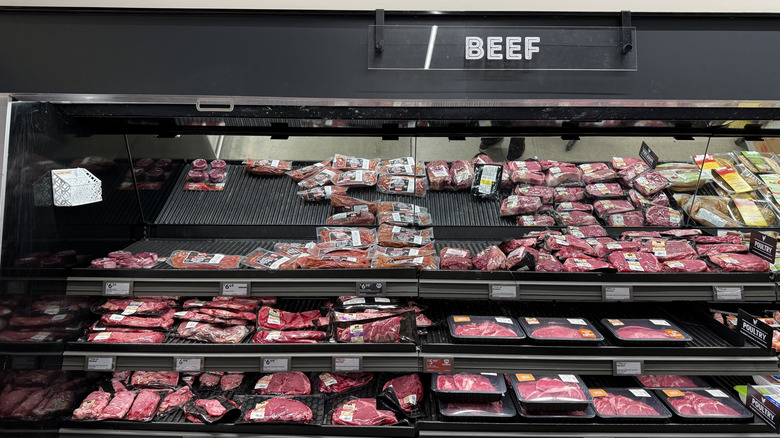 The selection of meat at Aldi