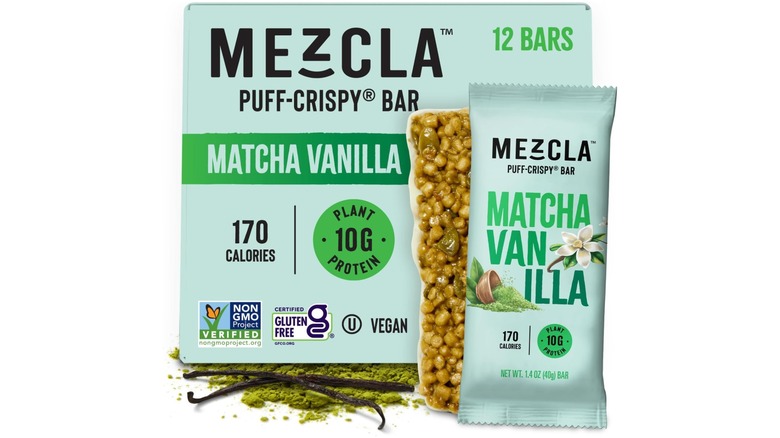 Box of Mezcla Matcha Vanilla Vegan Protein Bars