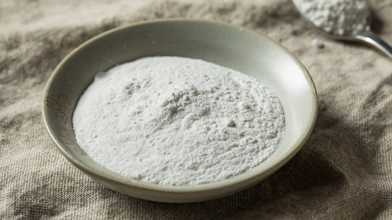 Cream of tartar in a bowl with a spoon