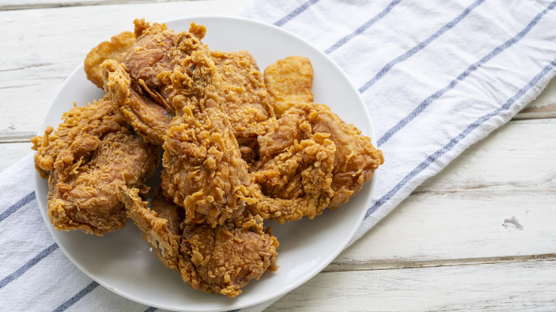 A plate of fried chicken