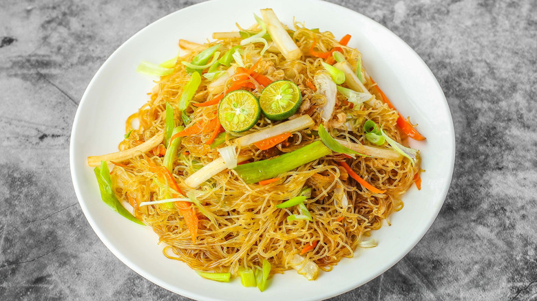 Plate of pancit noodles