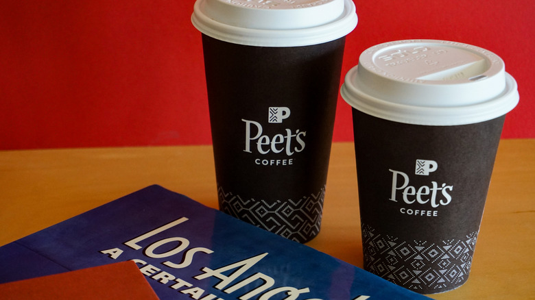 Cups of Peet's coffee