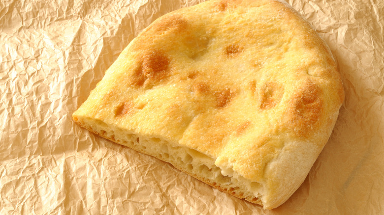 Slice of pizza bianca bread