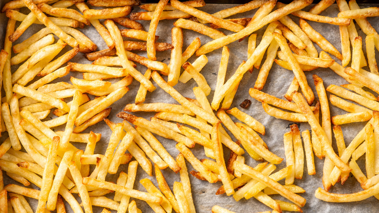 Fries on a baking sheet
