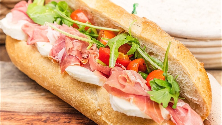 Italian cold cut sandwich on bread