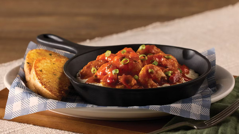 skillet of shrimp and grits