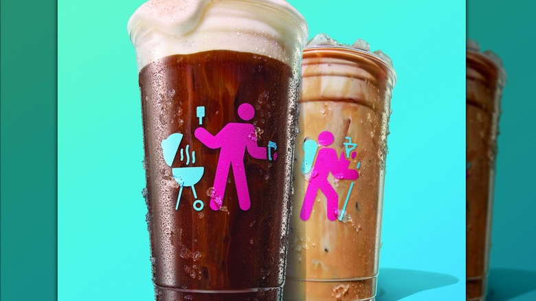 A Dunkin' Smoked Vanilla Cold Brew with Sweet Cold Foam and Smoked Vanilla Iced Latte