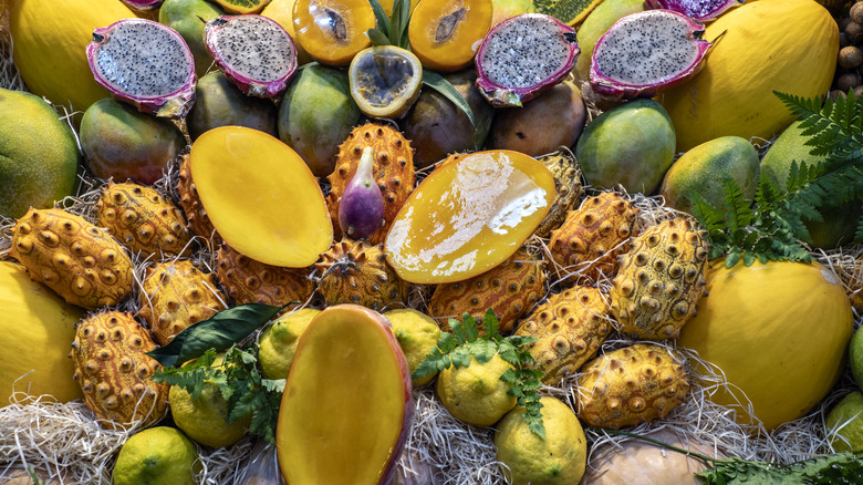 Assortment of tropical fruit