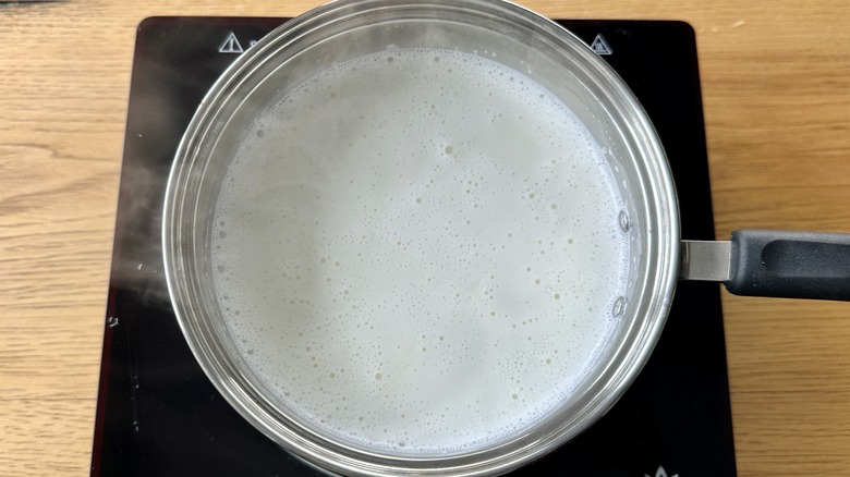 milk in pan