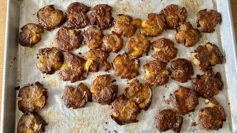 Crispy smashed potatoes