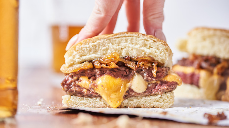 cheese burger on a bun