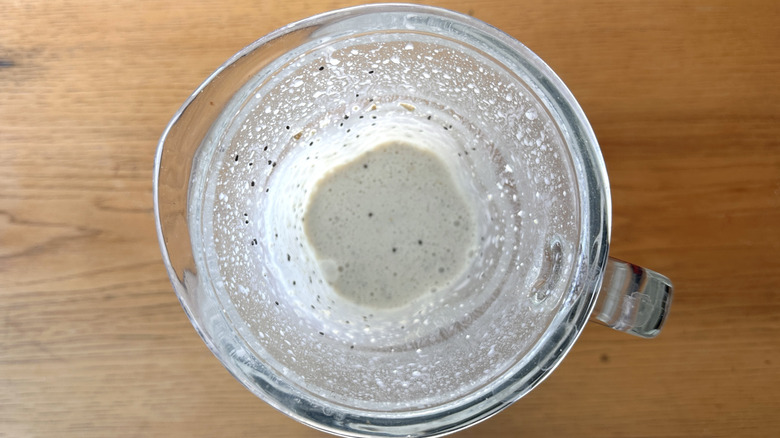 Overnight oat mixture in blender
