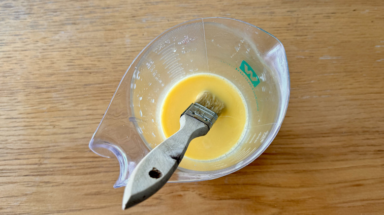 egg wash in measuring cup