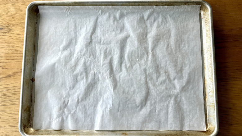 baking sheet lined with parchment paper