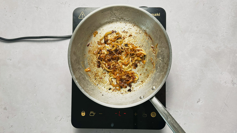 caramelized onions in skillet