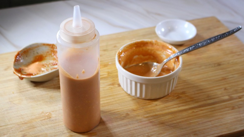 bottle of sriracha mayo