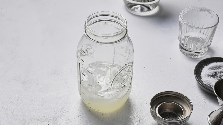 tequila in cocktail shaker