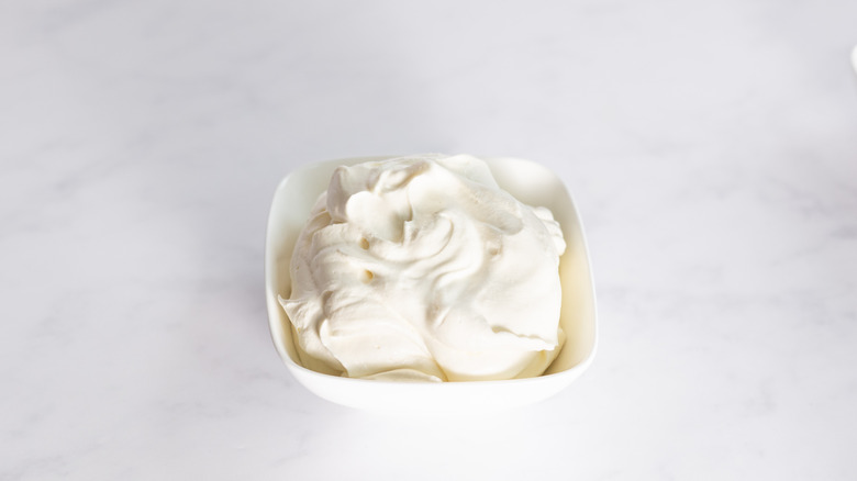 whipped cream in bowl