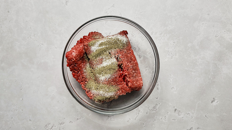 salt and pepper on beef 