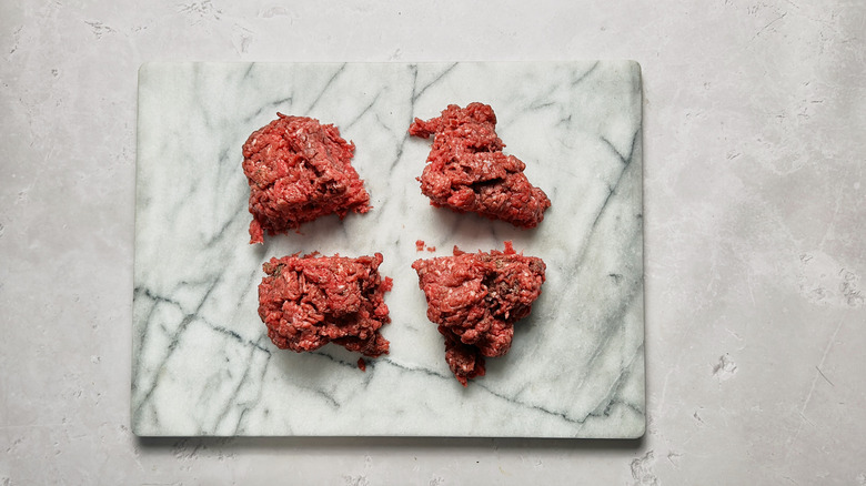 meat divided into 4 sections