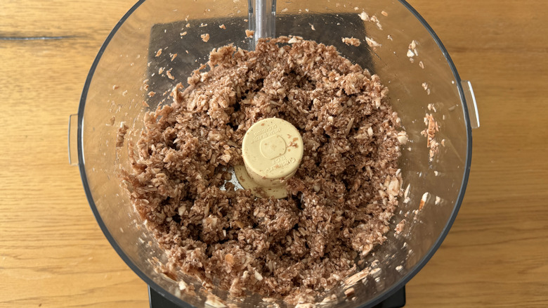 pulsed mushrooms in food processor