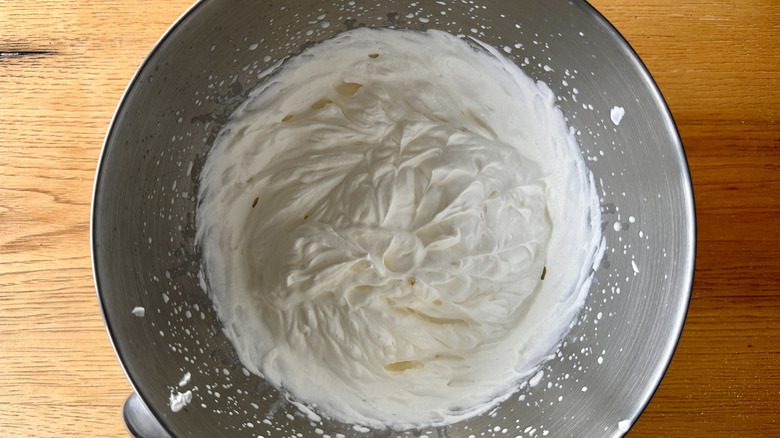 Whipped cream in bowl