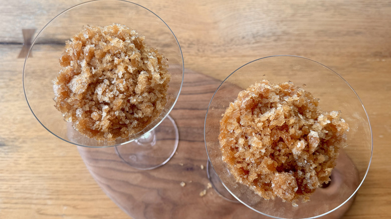 Coffee granita in glasses