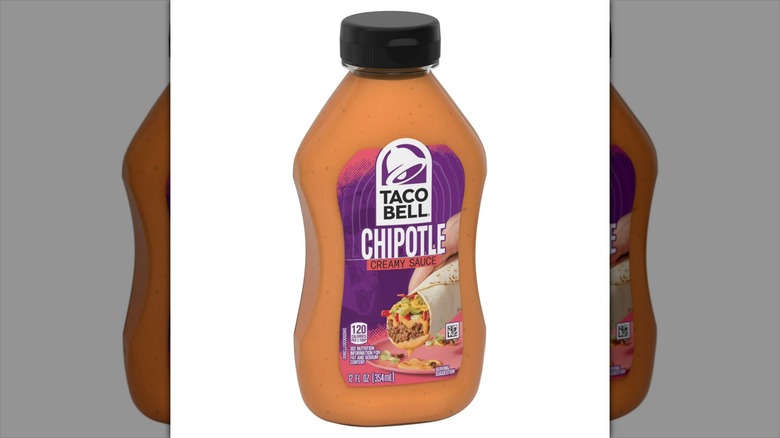 A bottle of Taco Bell Creamy Chipotle Sauce