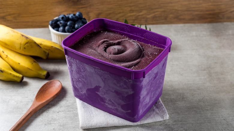 tub of frozen acai