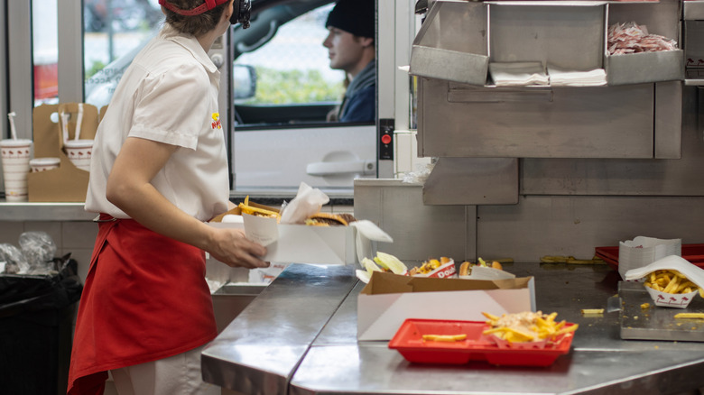 In-N-Out drive thru counter