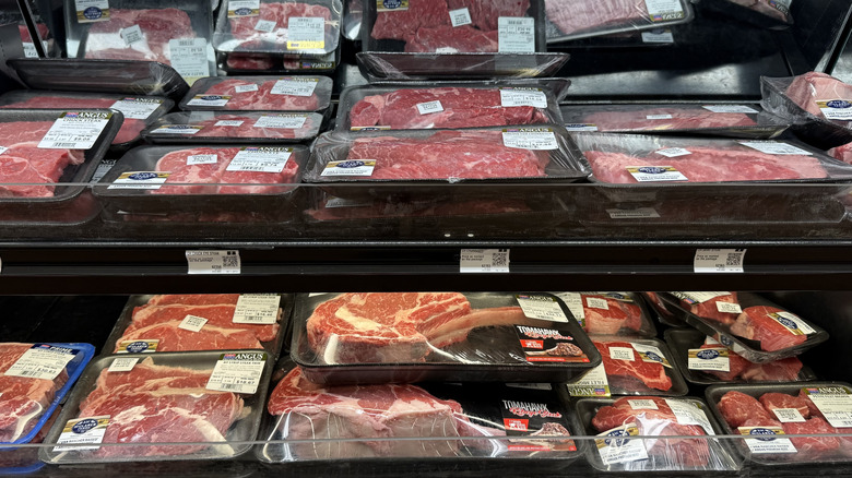 a selection of meat at Walmart