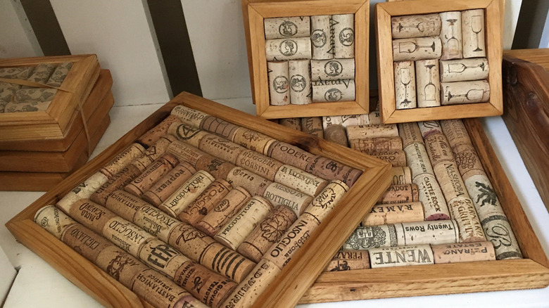 Square wine cork trivets